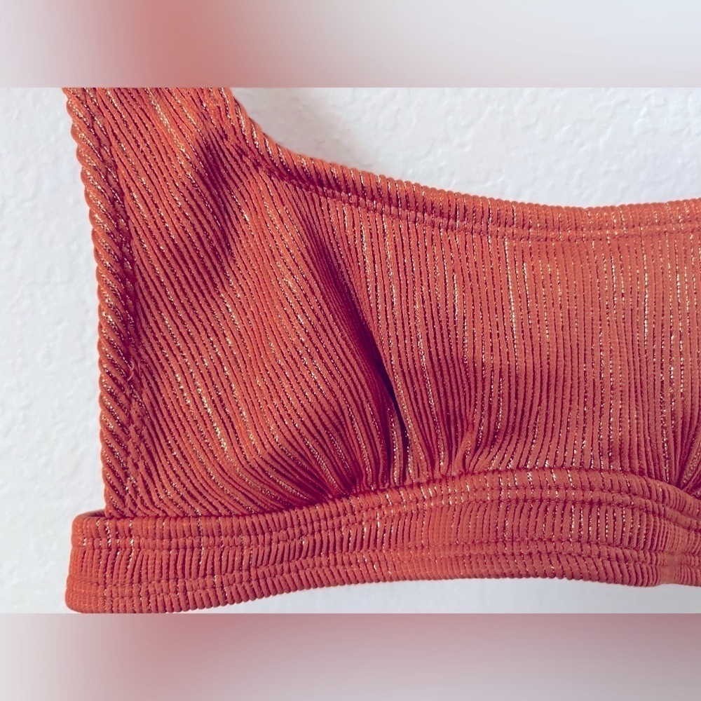 Rust Ribbed Women's bikini Top - Picture 6 of 6